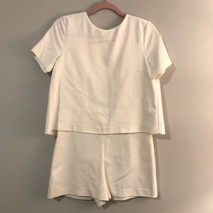 Zara White Buttonback Romper